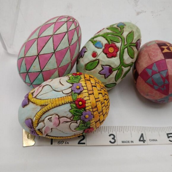Colorful  Five (5) Jim Shore Easter Eggs - Picture 3 of 5